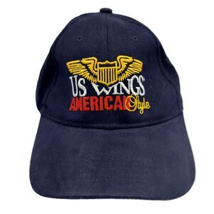 US Wings American Style Navy Blue Baseball Cap Hat Adjustable Patriotic Eagle